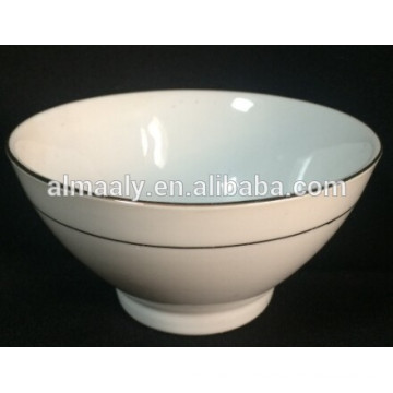 small size ceramic bowl with gold rim